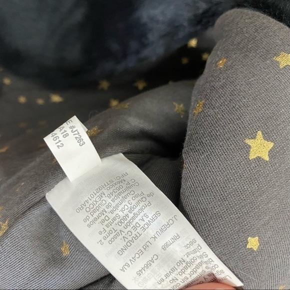 Crewcuts Reversible Faux Fur Vest Navy Blue Star Print Small Girls Kids - Picture 6 of 7